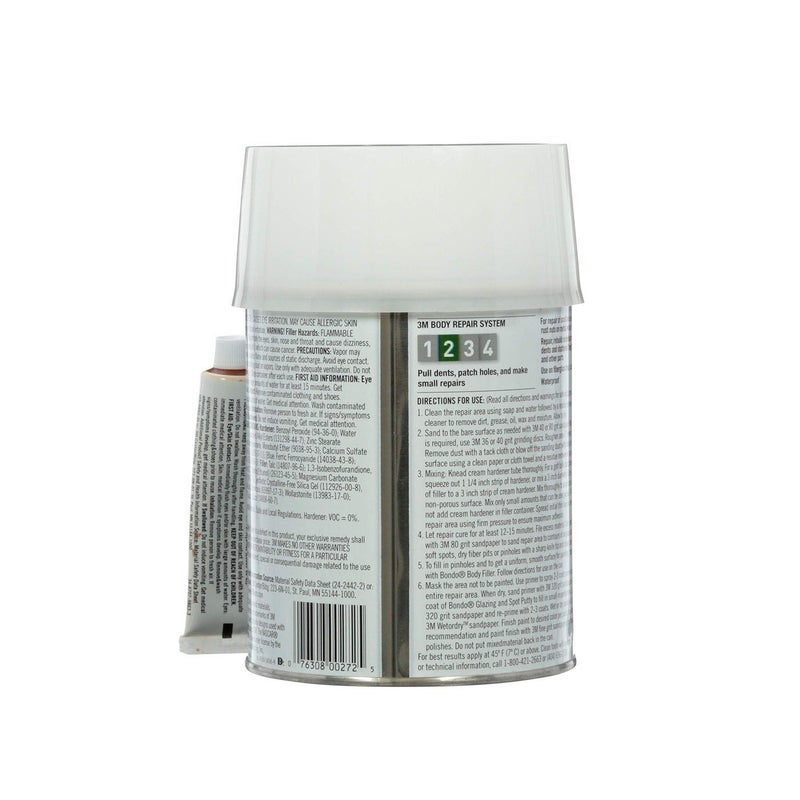 Bondo glass Short Strand Reinforced Fiberglass Filler,Stage 2, 2.56 Oz Filler and 1 Oz Cream Hardener - Image 2
